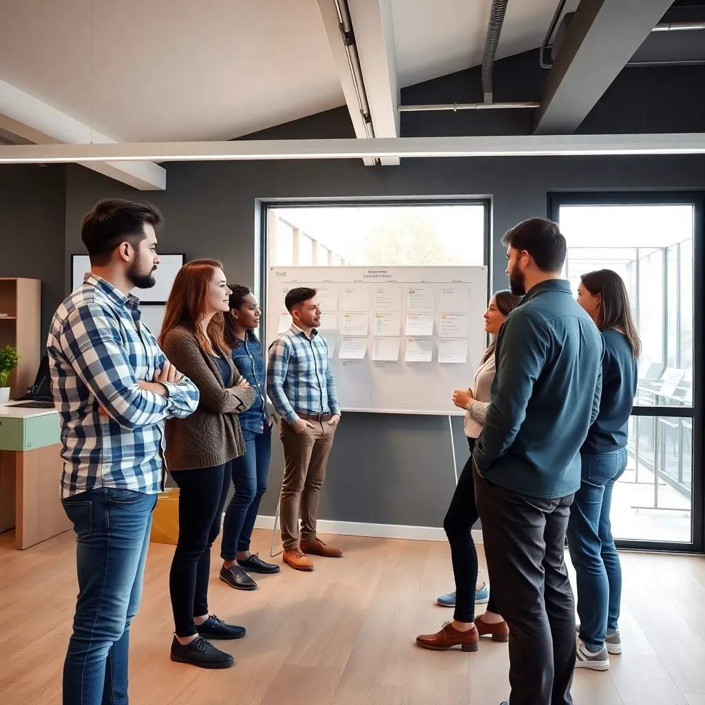 Agile werkmethoden in Nederlands kantoor met scrumbord