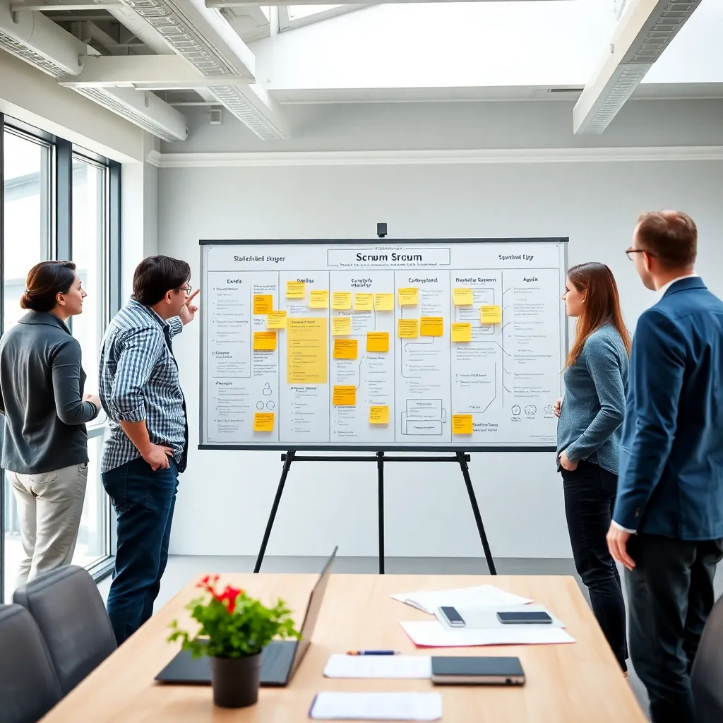 Agile werkmethoden in Nederlands kantoor met scrumbord